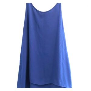Blue silky tank